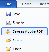 Save as Adobe PDF